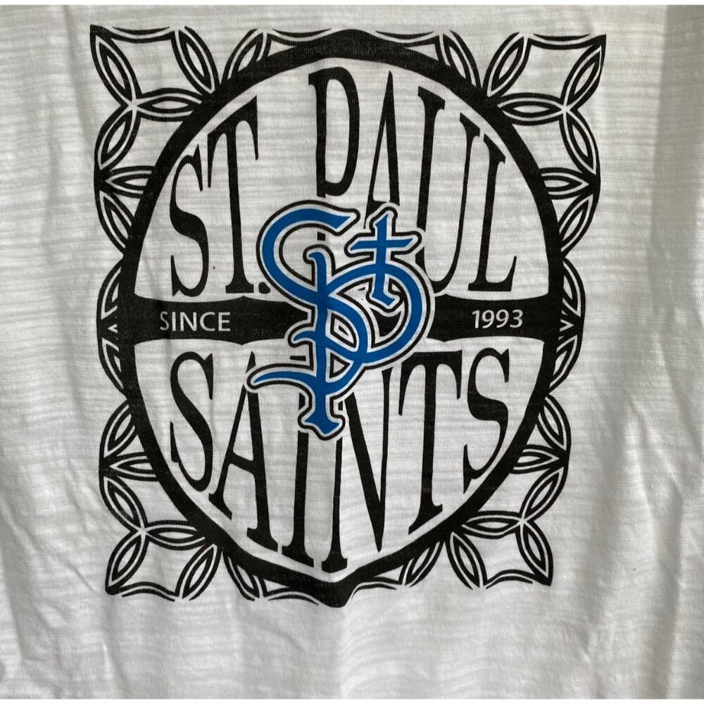 St Paul Saints MN Soft As A Grape Tee Shirt Jersey Women's Sz S Black White NWT - Picture 3 of 8